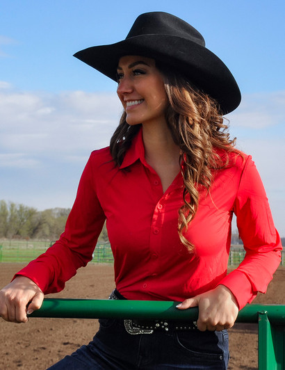 Pullover Button Up (Red Breathe Lightweight Stretch)